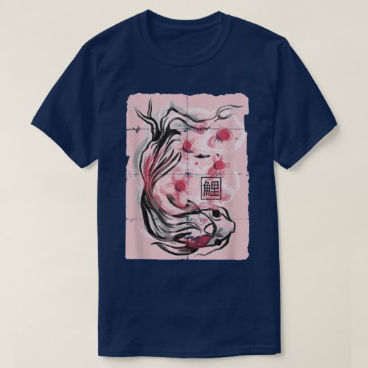 Koi Fish Animals Sakura Flowers T-shirt (Design voorkant)