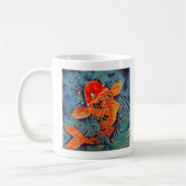 "Koi Fish" Art Oranje Koi in Blue Water Coffee Mok (Links)