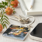Koi Fish Art Painting Sleutelhanger Charms (Voorkant Rechts)