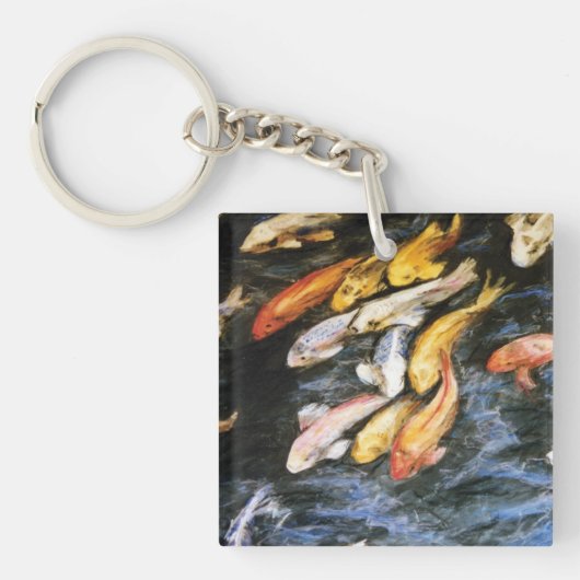 Koi Fish Art Painting Sleutelhanger Charms (voorkant)