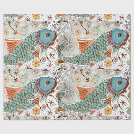 Koi Fish Art , rappapier Cadeaupapier (Vlak)