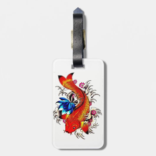 Koi Fish Bagagelabel (Achterkant verticaal)