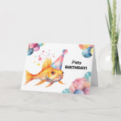 Koi Fish Balloons en Party Pet Goldfish Verjaardag Kaart (Voorkant)