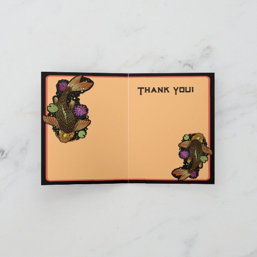 Koi Fish Bedankt Kaart (Binnen)