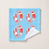 Koi Fish Blue Towel Set Bad Handdoek (Wasdoekje)