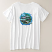 Koi Fish BORN OF DRAGONFLY (Splash) Grote Maat T-shirt (Design achterkant)
