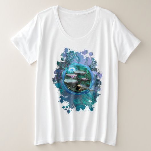 Koi Fish BORN OF DRAGONFLY (Splash) Grote Maat T-shirt (Design voorkant)