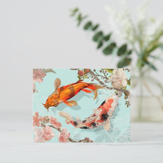 Koi Fish Briefkaart (Staand voorkant)