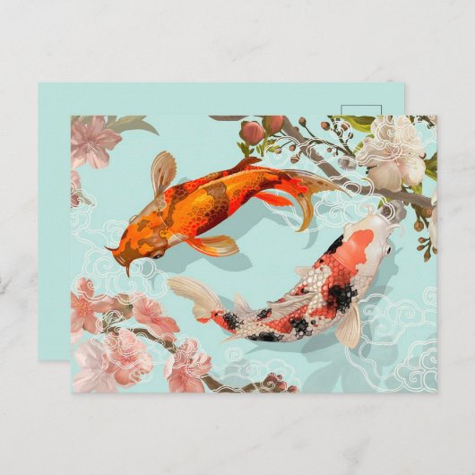 Koi Fish Briefkaart (Voorkant / Achterkant)