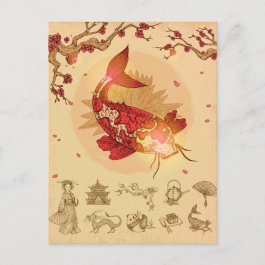 Koi Fish Briefkaart (Voorkant)