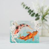 Koi Fish Briefkaart (Staand voorkant)