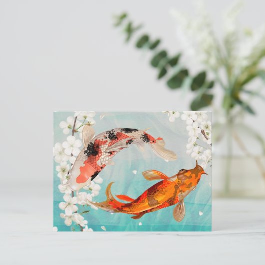 Koi Fish Briefkaart (Staand voorkant)