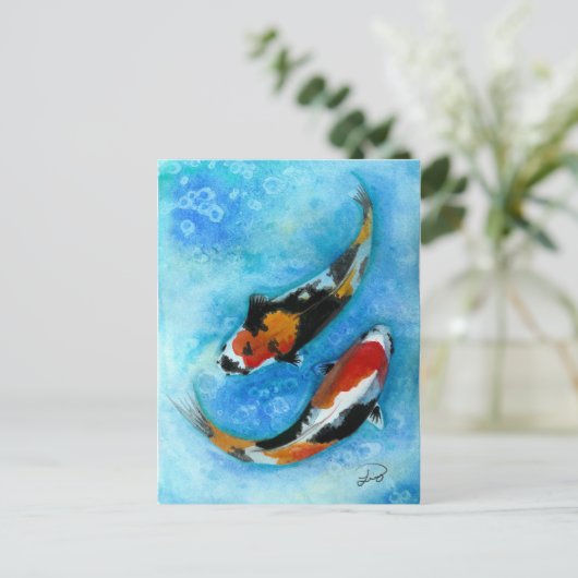 Koi Fish Briefkaart (Staand voorkant)