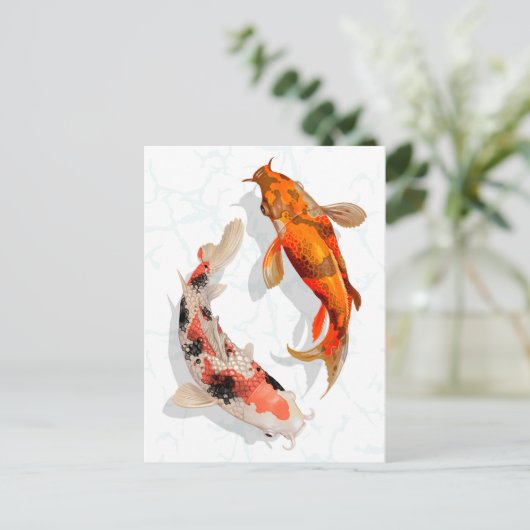 Koi Fish Briefkaart (Staand voorkant)
