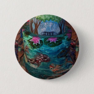Koi Fish Cake at Missouri botanische tuin Ronde Button 5,7 Cm
