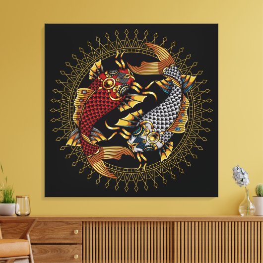 Koi Fish Canvas Afdruk (Insitu (Woonkamer))
