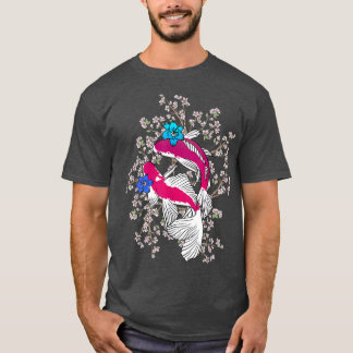 Koi Fish Cherry Blossom Sakura Tree Couple Fish Ni T-shirt