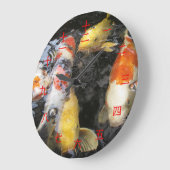Koi Fish Chinese Numeral Character (Red font) Grote Klok (Hoek)