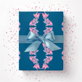 Koi Fish Chinoiserie Ogee in Pink and Deep Aqua Cadeaupapier