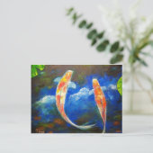 Koi Fish Cloud Reflections Briefkaart (Staand voorkant)