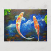 Koi Fish Cloud Reflections Briefkaart (Voorkant)
