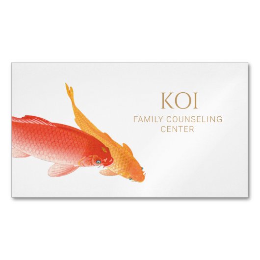 Koi Fish Counselor and Therapist counseling Magnetisch Visitekaartje (Voorkant)