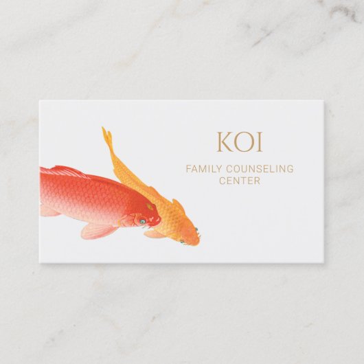 Koi Fish Counselor and Therapist counseling Visitekaartje (Voorkant)