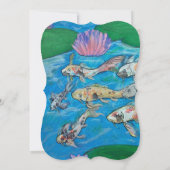 Koi Fish Cute Wild Animal Baby shower Invitation Kaart (Achterkant)