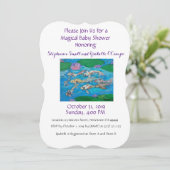 Koi Fish Cute Wild Animal Baby shower Invitation Kaart (Staand voorkant)