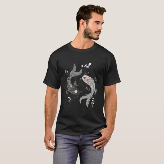 Koi Fish Dad Ying And Yang T-shirt (Voorkant volledig)
