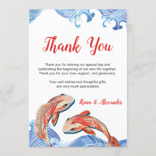 KOI FISH DANK JOU CARD KAART