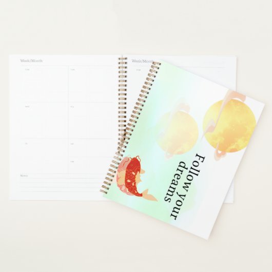 Koi Fish Dream Quote Art Print – "Follow Your Drea Planner (Display)