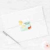 Koi Fish Dream Quote Art Print – "Follow Your Drea Vierkante Sticker (Envelop)