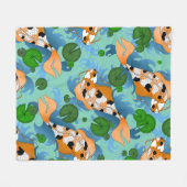 Koi Fish en Lily Pads op maat splitsen Fleece Deken (Voorkant (Horizontaal))