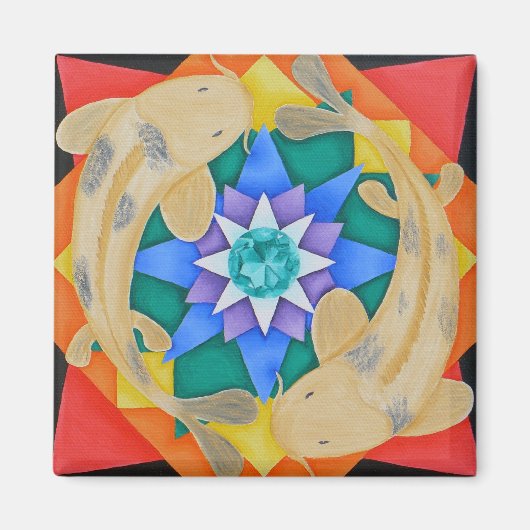 Koi Fish en Lotus Magnet (Voorkant)