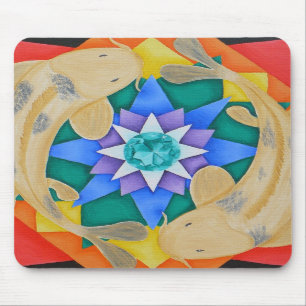 Koi Fish en Lotus Mousepad Muismat