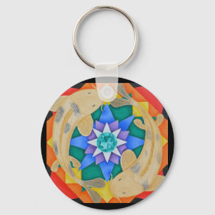 Koi Fish en Lotus Sleutelhanger