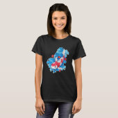 Koi Fish & Flowers Japanse karper T-shirt (Voorkant volledig)