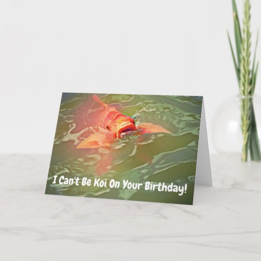 Koi Fish Funny Birthday Kaart (Voorkant)