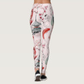 Koi fish Geisha Japanse patroonleggings Leggings (Achterkant)