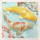Koi Fish Glazen Onderzetter (Voorkant)