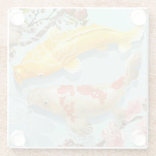 Koi Fish Glazen Onderzetter (Achterkant)