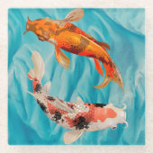 Koi Fish Glazen Onderzetter (Voorkant)