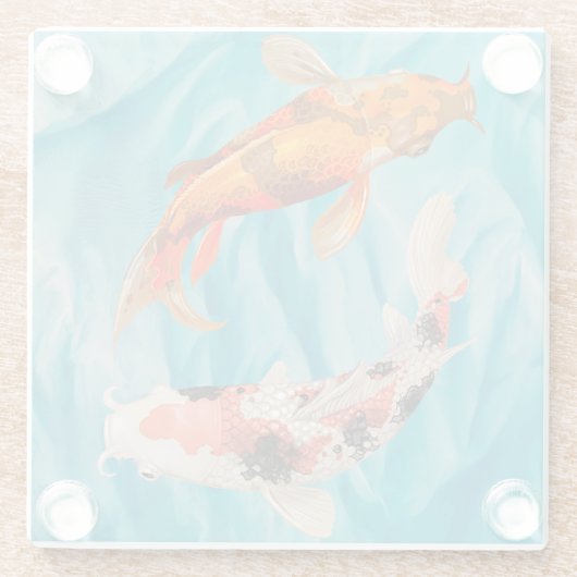Koi Fish Glazen Onderzetter (Achterkant)