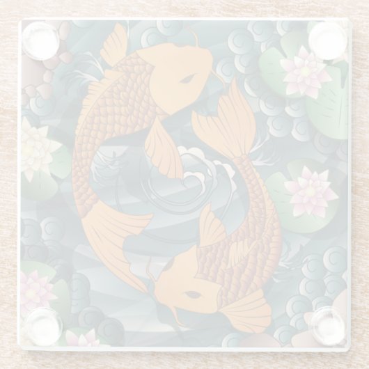 Koi Fish Glazen Onderzetter (Achterkant)