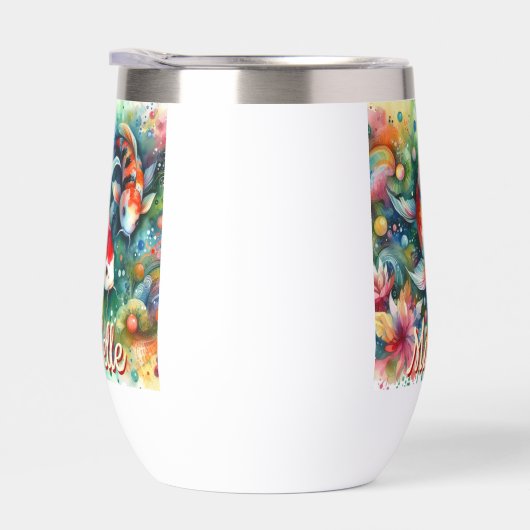 Koi Fish grillige Waterverf gepersonaliseerd (Rechts)