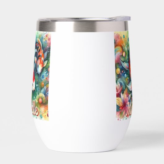 Koi Fish grillige Waterverf gepersonaliseerd (Links)