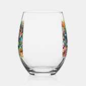 Koi Fish grillige Waterverf gepersonaliseerd Wijnglas Zonder Voet (Rechts)