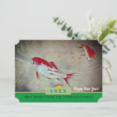 Koi Fish & Happy Nieuwjaar! Kaart/20XX Feestdagenkaart (Staand voorkant)