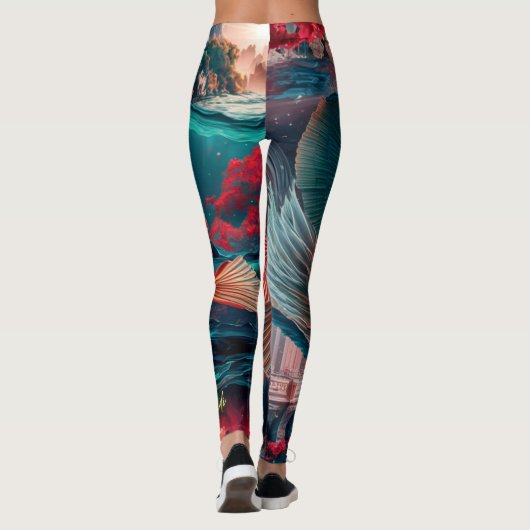 "Koi Fish Harmony" Leggings! Leggings (Achterkant)
